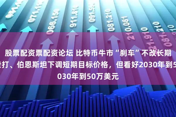 股票配资票配资论坛 比特币牛市“刹车”不改长期信仰？渣打、伯恩斯坦下调短期目标价格，但看好2030年到50万美元